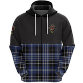 Clark Clan Half Of Tartan Zipper Hoodie
